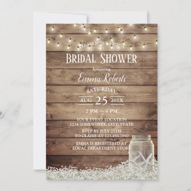 Invitación Ducha de novias estepa de estepa de reses de bebé  (Anverso)