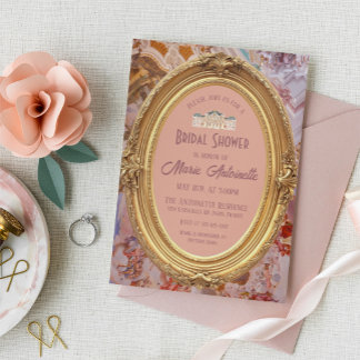 Invitación Ducha de novias estética de rococo de renacimiento