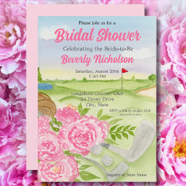 Invitación Ducha De Novias Fiestas Peonies En El Campo De Gol