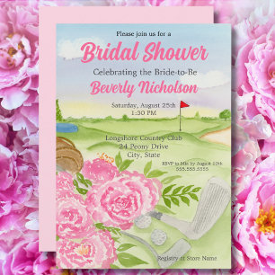 Invitación Ducha De Novias Fiestas Peonies En El Campo De Gol