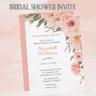 Invitación Ducha de novias floral Spring Peach