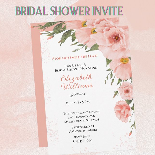 Invitación Ducha de novias floral Spring Peach (Subido por el creador)