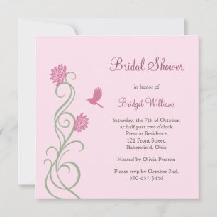 Invitación Ducha de novias Lotus Flowers (rosa)
