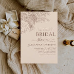 Invitación Ducha de novias Minimalista Pampas Grass<br><div class="desc">El presupuesto Minimalista Floral Botánica,  Pampas Grass,  Palm Leaves Line Art Terracotta (terra cotta) y Neutral Brown Earth Tone Boho Bohemian Sketch Boda Bridal Shower Autumn (otoño),  Invitaciones de Invierno,  Primavera o Verano - incluye tipografía de escritura hermosa y elegante para la celebración especial del Día de la Novia.</div>