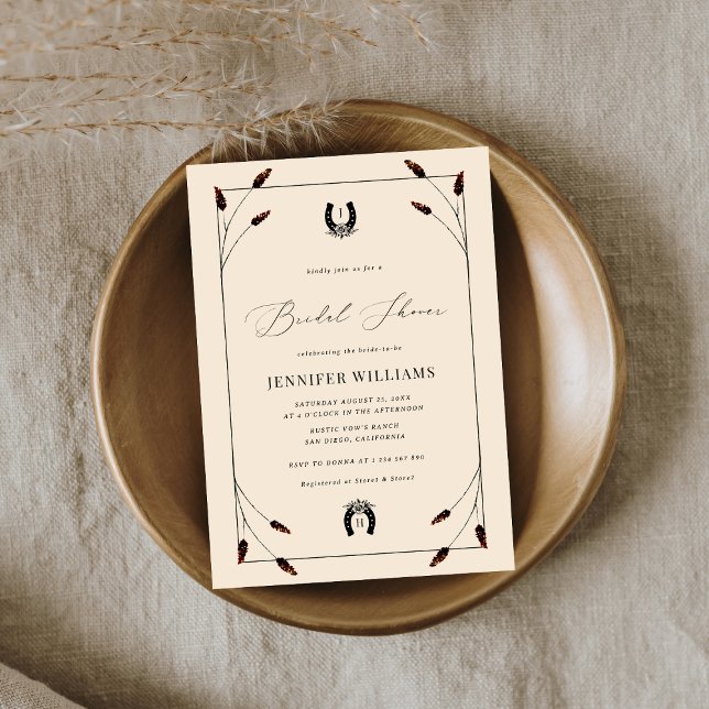 Invitación Ducha de Novias Monograma del Boho Occidental Hors (Subido por el creador)