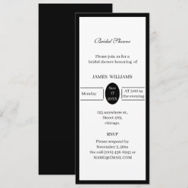 Invitación Ducha De Novias Negra Y Blanca