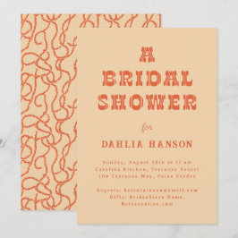 Invitación Ducha de novias occidental mínima Naranja Peach