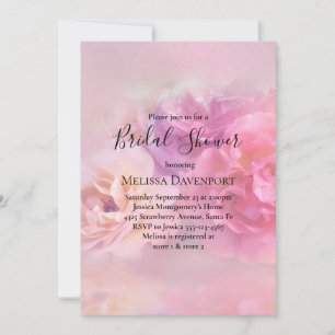Invitación Ducha de novias para claveles rosados y blancos