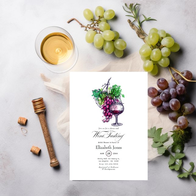 Invitación Ducha de novias para degustación de vino (Subido por el creador)