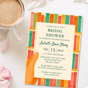 Invitación Ducha de novias para el amante del libro   Diversi