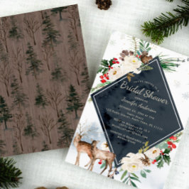Invitación Ducha de novias para feriado de ciervos de Woodlan