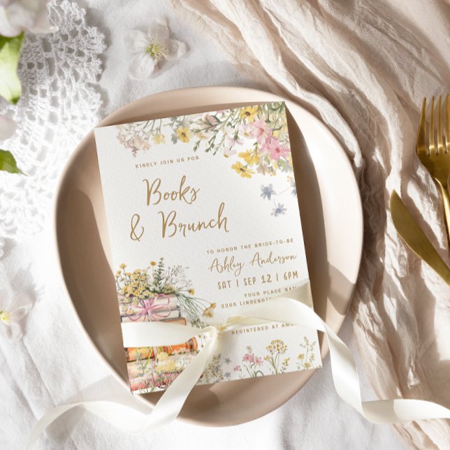 Invitación Ducha de novias para flores silvestres de libros y (Subido por el creador)