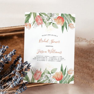 Invitación Ducha de novias Peach Tulips