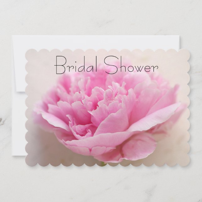Invitación Ducha de novias Peony closeup (Anverso)