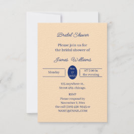 Invitación Ducha de novias personalizada beige simple