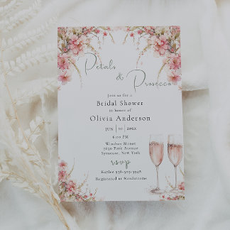 Invitación Ducha de novias Petal y Prosecco