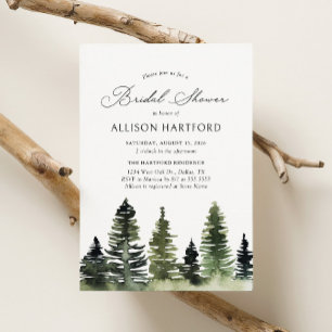 Invitación Ducha de novias Pine Tree Forest Woodland
