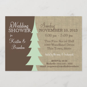 Invitación Ducha de novias Pine Tree Woodland