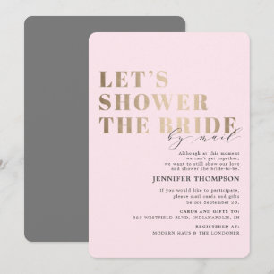 Invitación Ducha De Novias Por Correo Rubor & Gold Bridal Sho