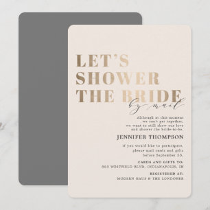 Invitación Ducha De Novias Por Correo Taupe & Gold Bridal Sho