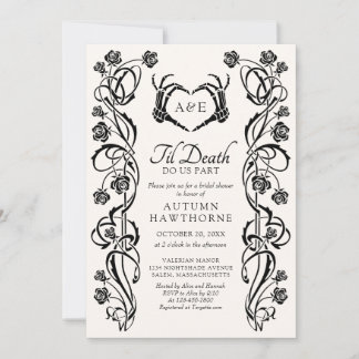 Invitación Ducha de novias por muerte gótica
