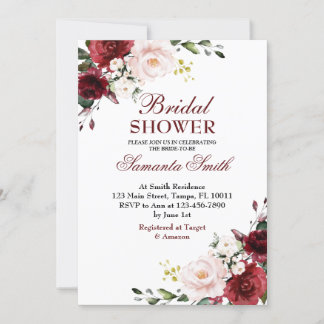 Invitación Ducha de Novias Rojas