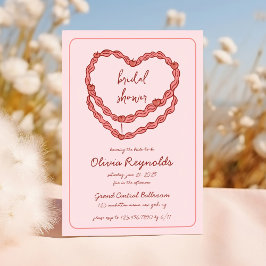 Invitación Ducha de Novias Rojas Rosa Rosa De Pastel Vintage
