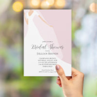Ducha de novias rosa con vestido y velo