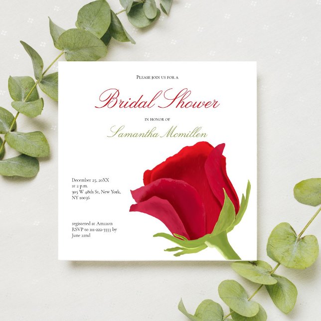 Invitación Ducha de Novias Rosa Roja (Subido por el creador)