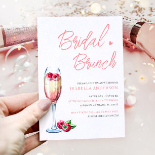 Invitación Ducha de novias rosadas de Rubor brunch y bubbly