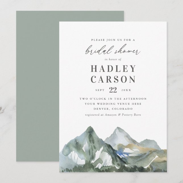 Invitación Ducha de novias rusas en la selva de montaña (Anverso / Reverso)