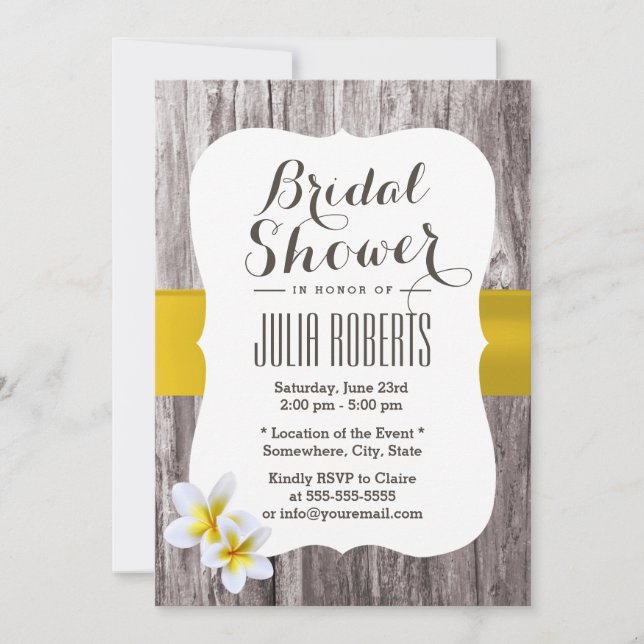 Invitación Ducha de novias Rustic Beach Summer Floral (Anverso)
