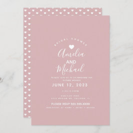 Invitación Ducha de novias simple y silenciosa de corazones r