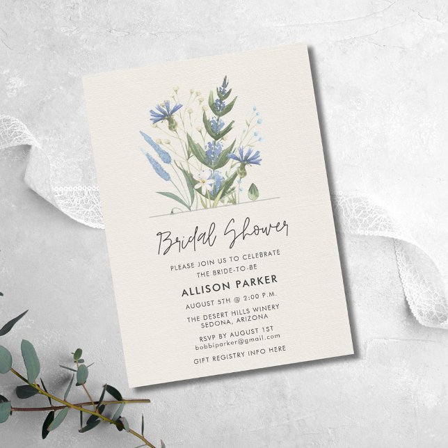 Invitación Ducha de novias Summer Wildflowers (Summer Wildflowers Bridal Shower Invitation)