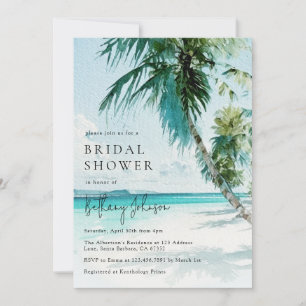 Invitación Ducha de novias Tropical Beach Palm Tree