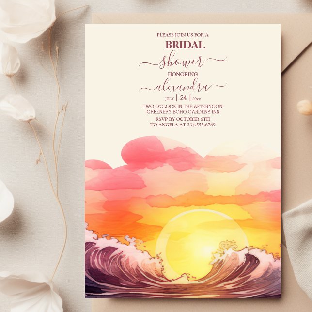 Invitación Ducha de novias Tropical Seascape Beach Cruise (Subido por el creador)