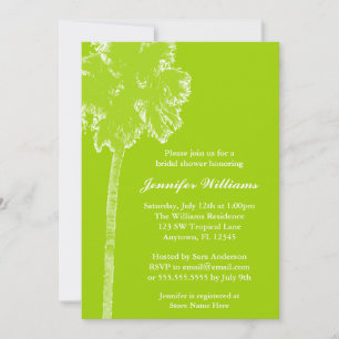 Invitación Ducha de Novias Verde Lime De Palm Tree Moderna