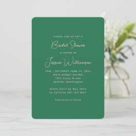 Invitación Ducha de novias verde y rosa prepático