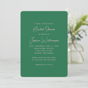 Invitación Ducha de novias verde y rosa prepático