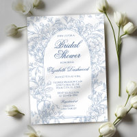 Ducha de novias vintage Blue Floral Toile