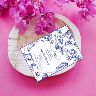 Invitación Ducha de novios Blue and White Toile de Jouy