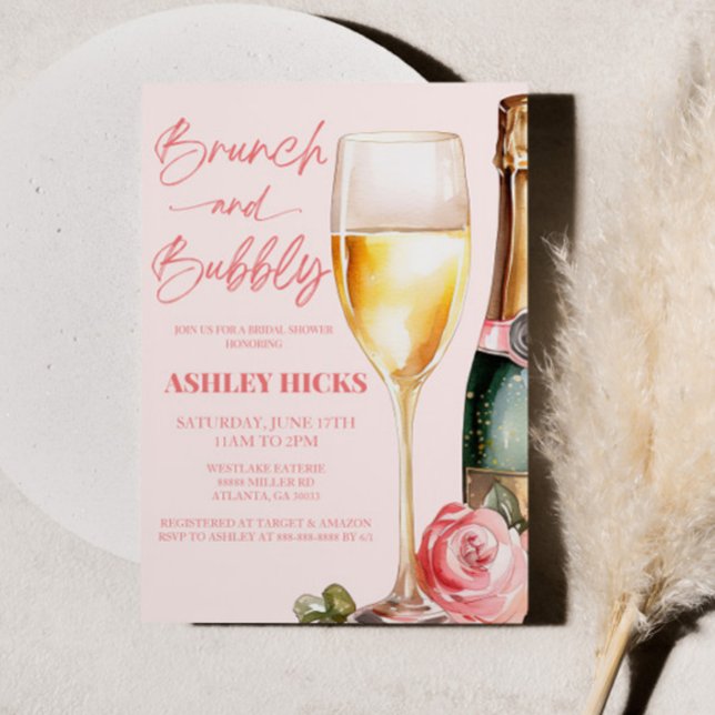 Invitación Ducha de novios Brunch and Bubbly Mimosa Champagne (Subido por el creador)