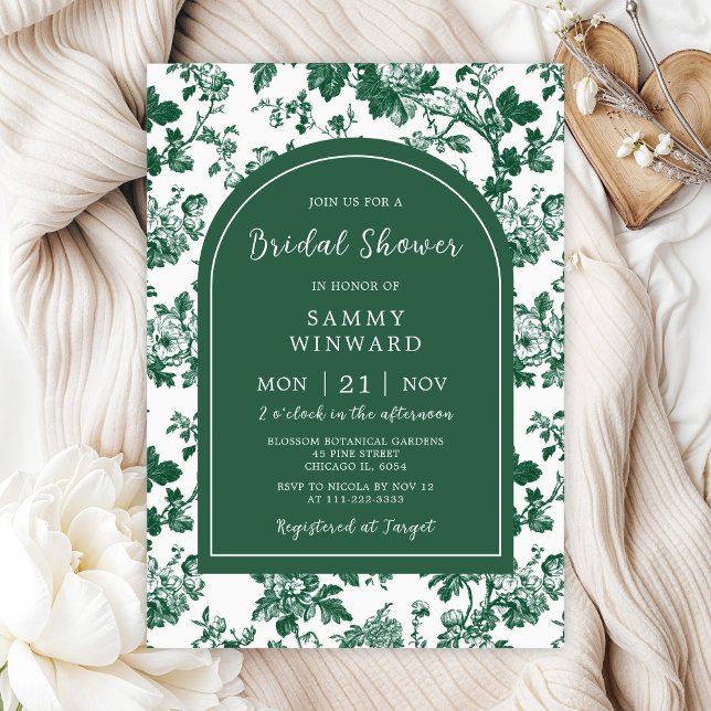 Invitación Ducha de novios de Green Antie Chinoiserie (Subido por el creador)