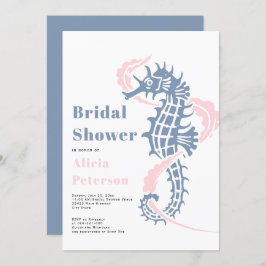 Invitación Ducha de novios de playa azul y azul turbio