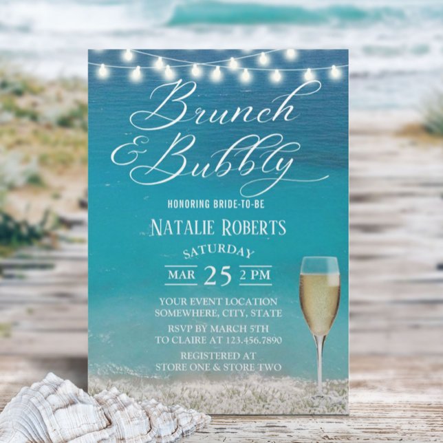 Invitación Ducha de novios de verano de brunch & bubbly (Subido por el creador)