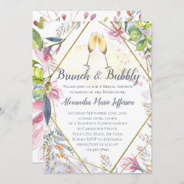 Invitación Ducha de novios en lirio rosado brunch y bubbly Gr
