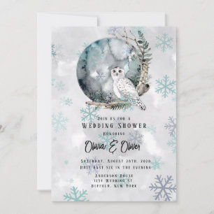 Invitación Ducha de nuez acuática de la luna de la lechuza de