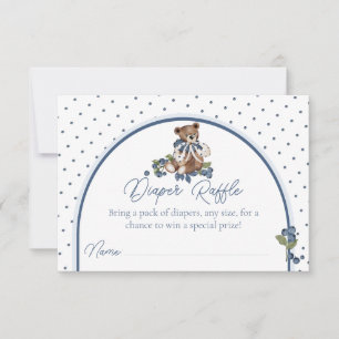 Invitación Ducha de osito de arándanos para bebé niño, rifa d