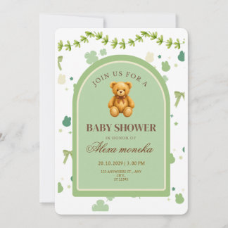 Invitación Ducha de osito de peluche adorable