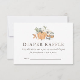 Invitación Ducha de Otoño para Bebé Café | Rifa de Pañales